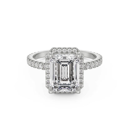 Emerald Symphony Diamond Ring Front View