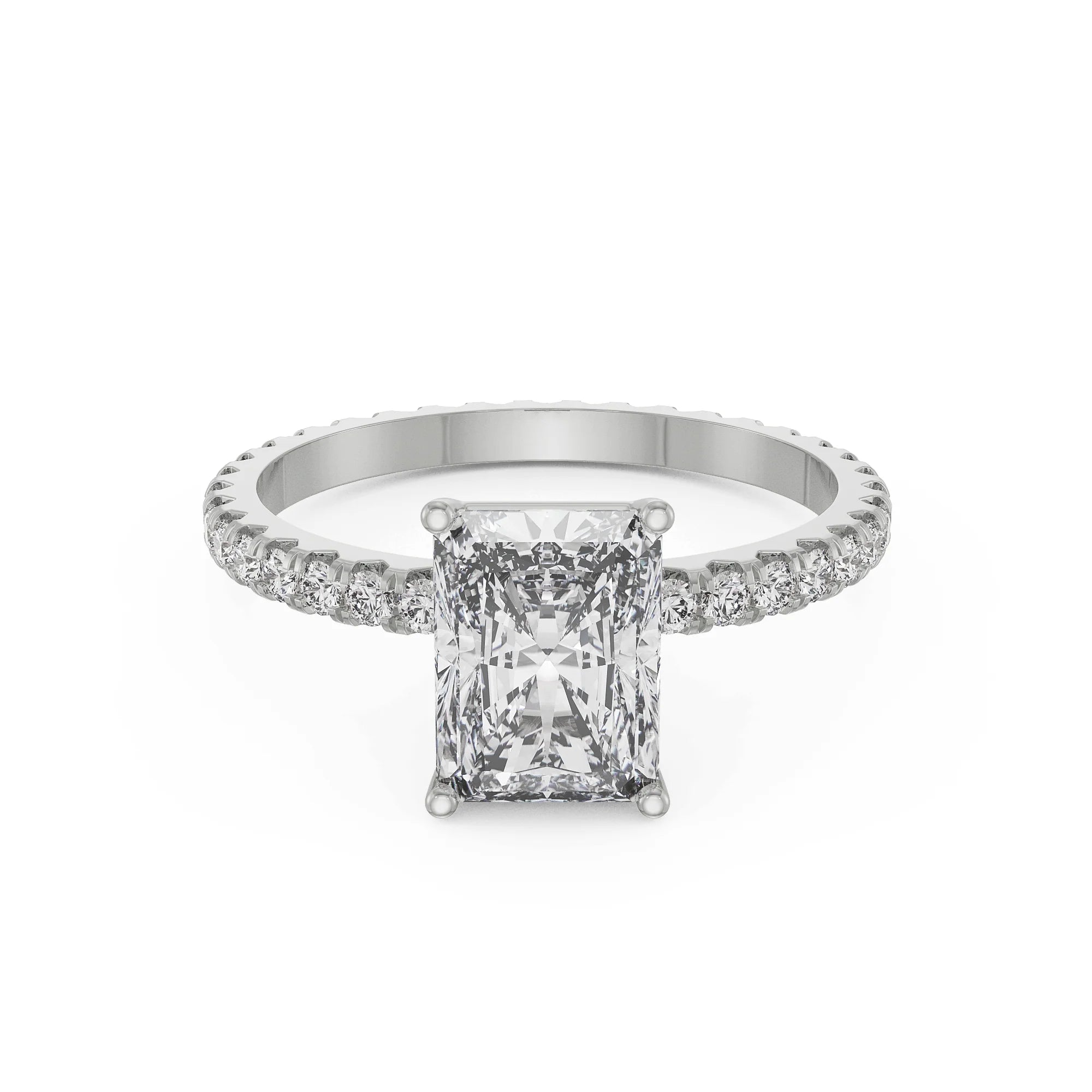 Timeless Radiant Diamond Ring Front View in 9KT