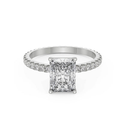 Timeless Radiant Diamond Ring Front View in 9KT