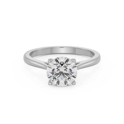 Round Diamond Engagement Ring Front View in 9KT
