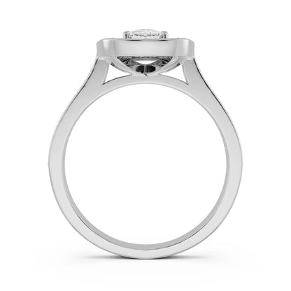 Cushion Halo Solitaire Diamond Ring Back View
