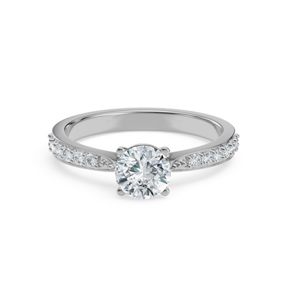 Round Sidestones Lab Diamond Engagement Ring_in-stock