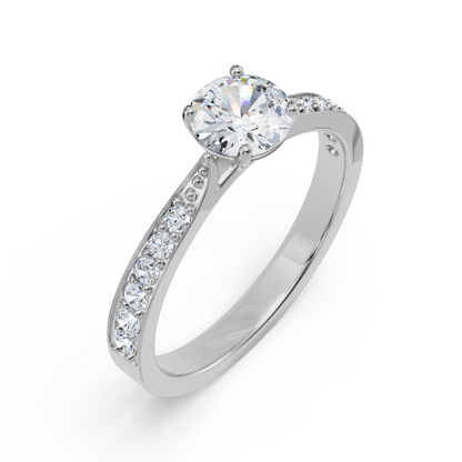 Round Sidestones Lab Diamond Engagement Ring_in-stock