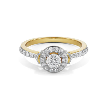Hanna Halo Solitaire Engagement Front View in 9KT