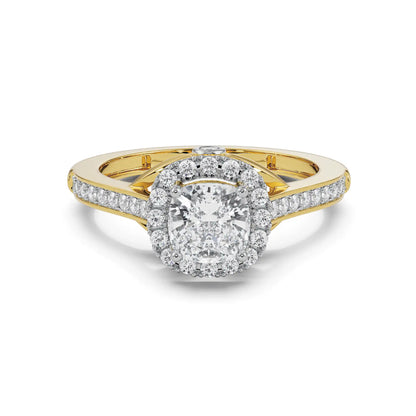 Royal Halo Solitaire Engagement Front View in 9KT