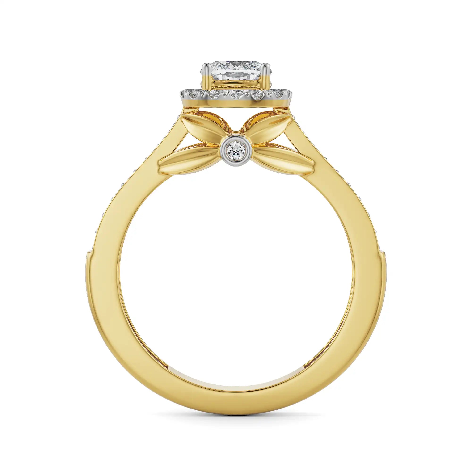 Royal Halo Lab Diamond Solitaire Engagement Ring 9KT