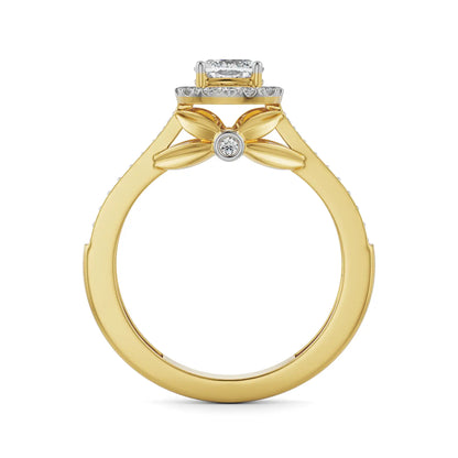 Royal Halo Lab Diamond Solitaire Engagement Ring 9KT