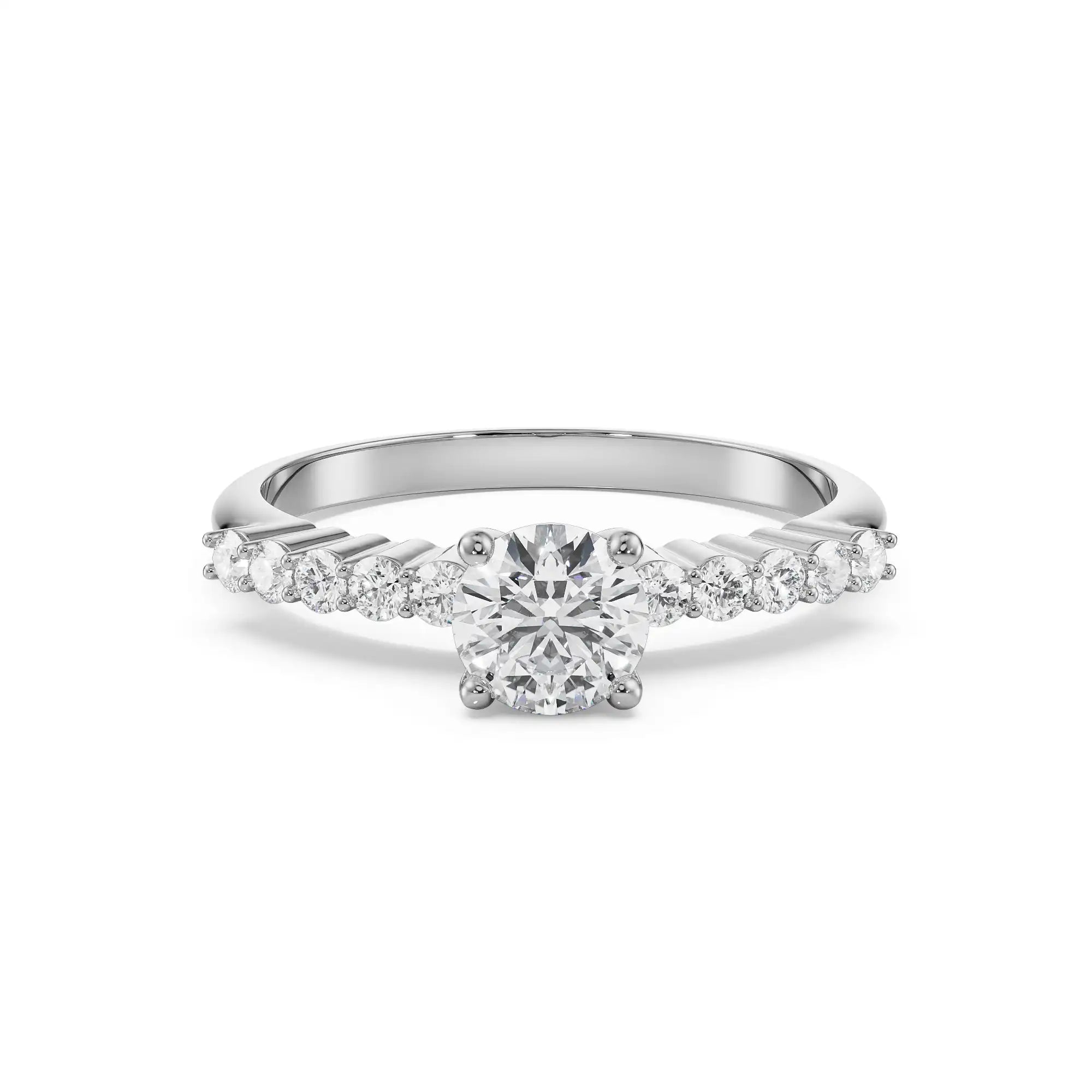 Solitaire Glow Diamond Ring Front View in 9KT