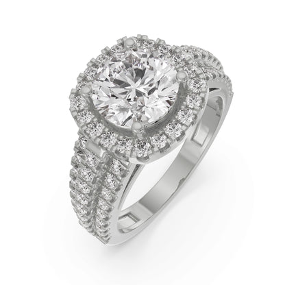 Halo Cushion Diamond Ring Top View