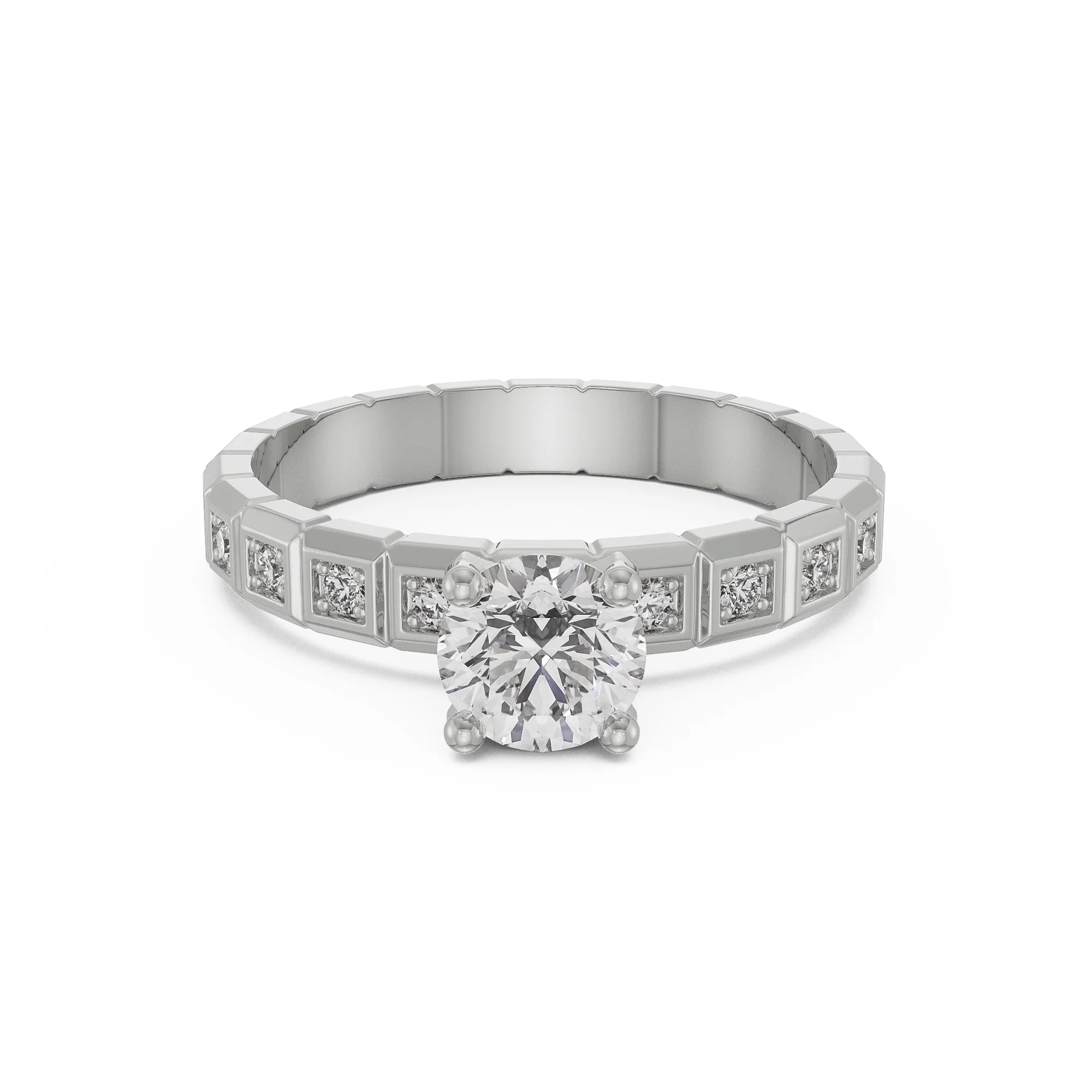 Icy Pave Diamond Ring Front View in 9KT