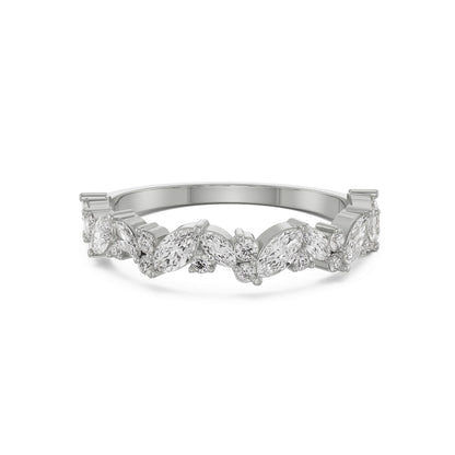 Timless Flora Diamond Ring Front View in 9KT