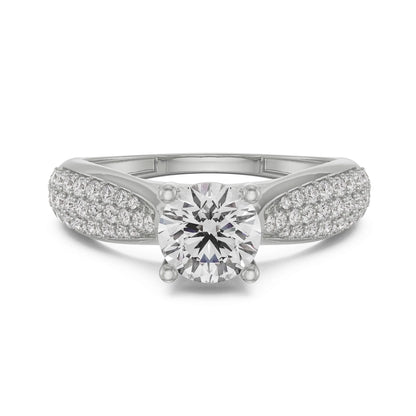 Queen Diamond Ring Front View in 9KT