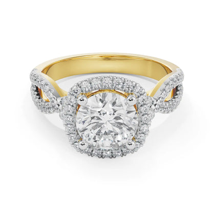 Round Infinity Diamond Ring Front View in 9KT