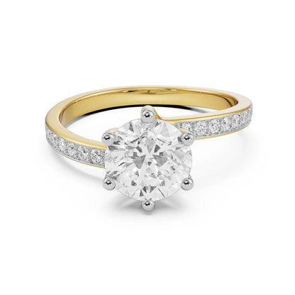 Twisted Solitaire Ring Front View in 9KT