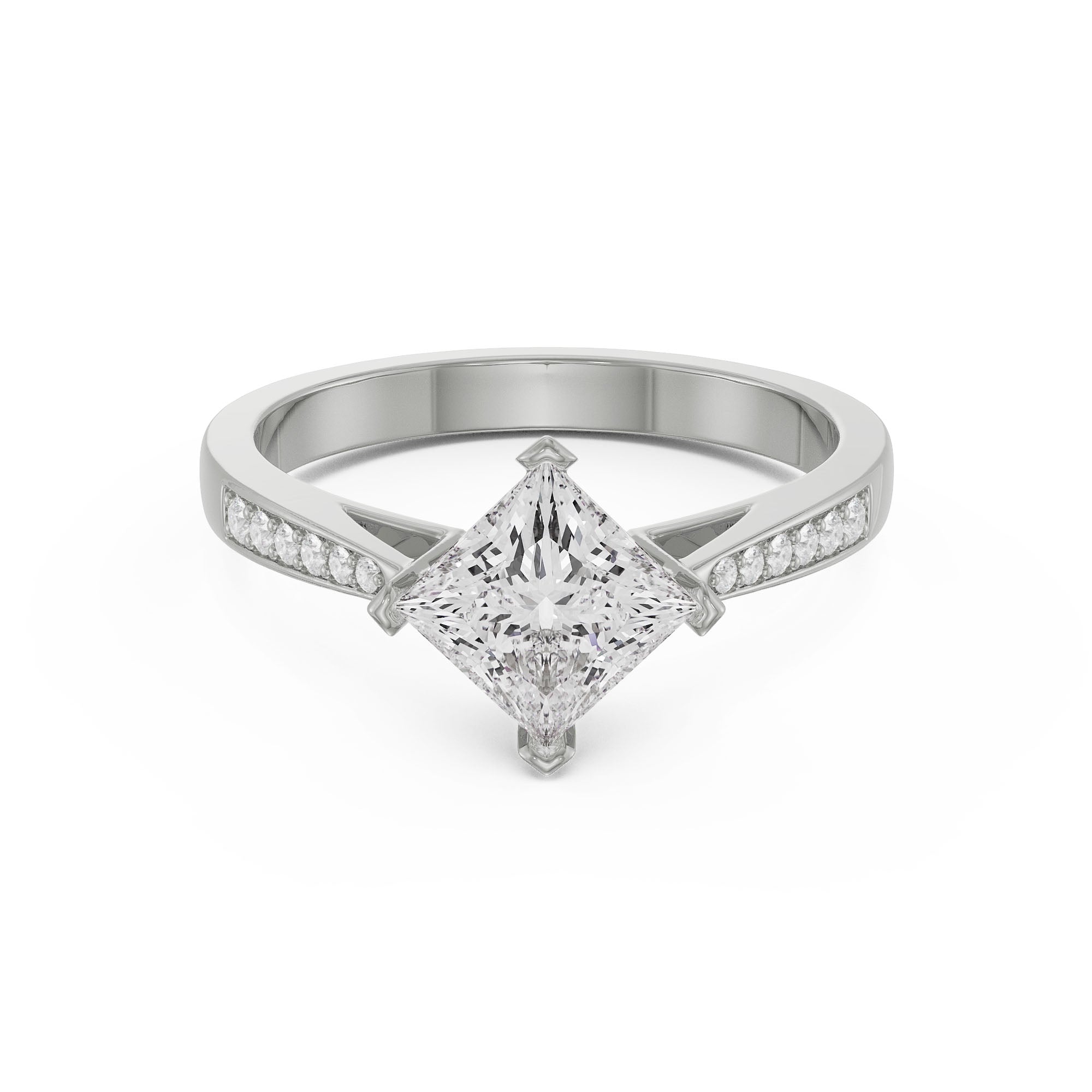 Princess Cut Engagement Ring Front View