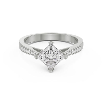 Princess Cut Engagement Ring Front View