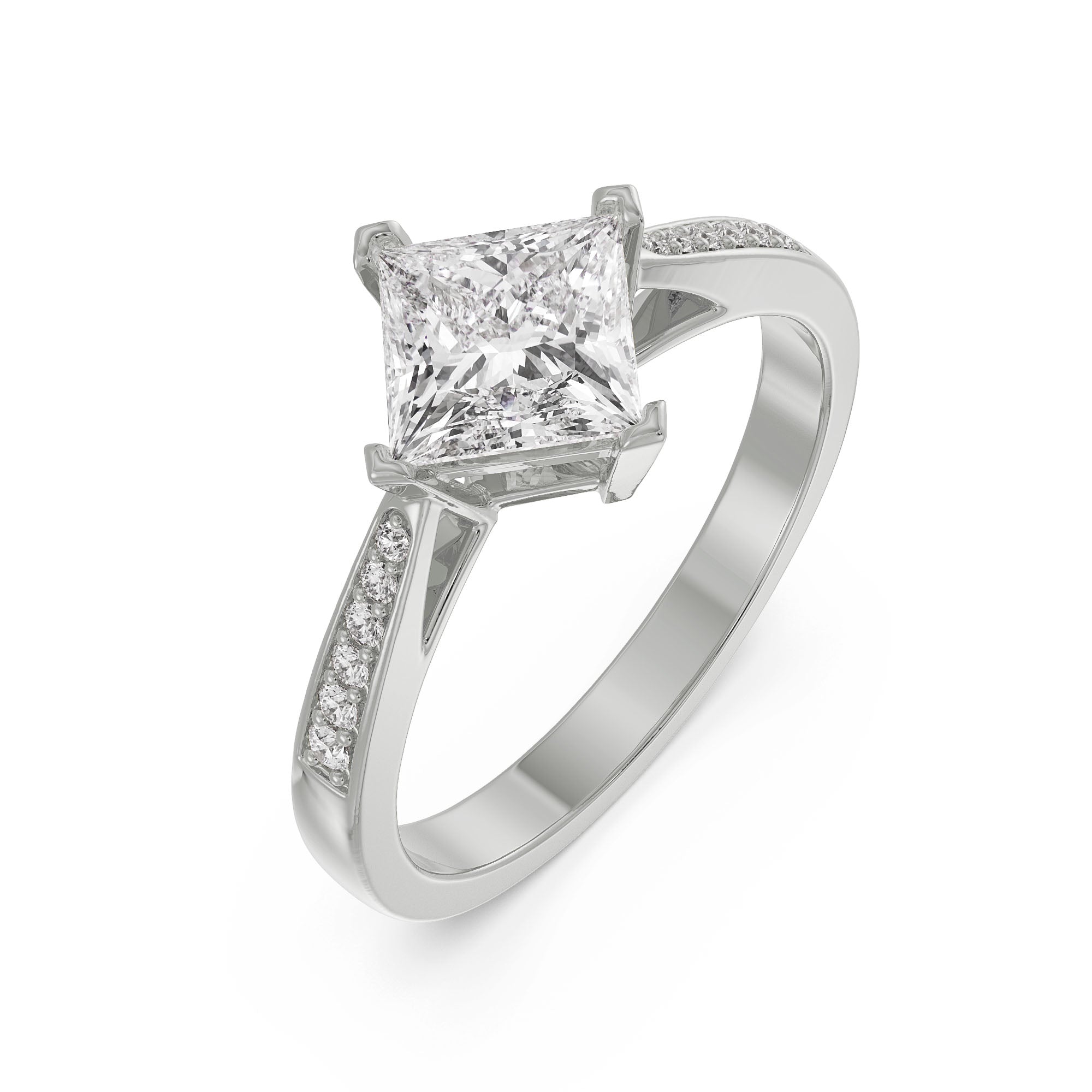 Princess Cut Engagement Ring Top View