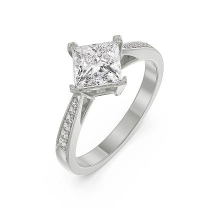 Princess Cut Engagement Ring Top View