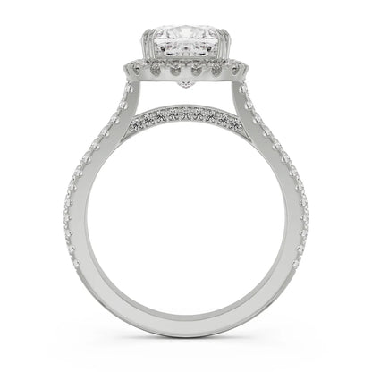 Cushion Halo Lab Diamond Engagement Ring 9KT