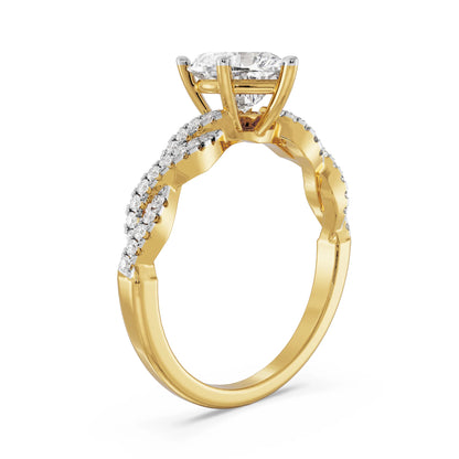 Heart Infinity Diamond Ring Side View in 9KT