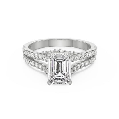 Timeless Emerald Engagement Ring Front View