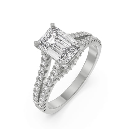 Timeless Emerald Engagement Ring Top View