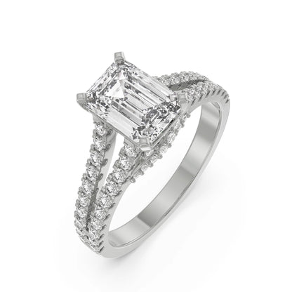 Timeless Emerald Lab Diamond Engagement Ring_in-stock