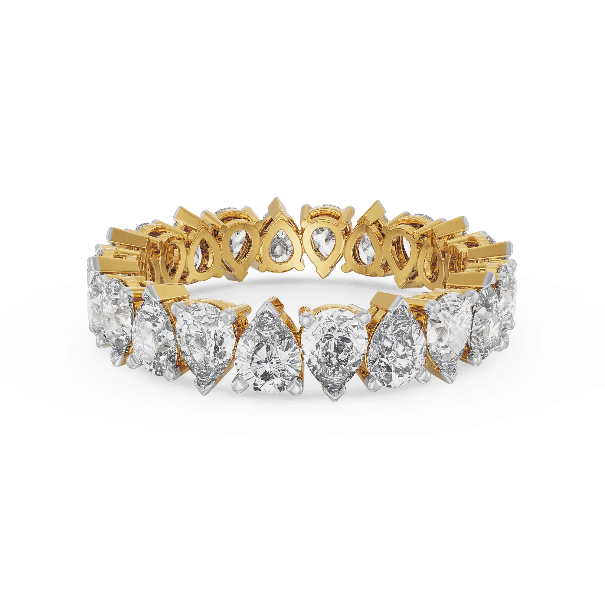 Pear Infinity Band Front View in 9KT