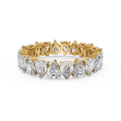 Pear Infinity Band Front View in 9KT