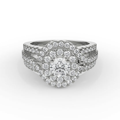 Duo Halo Engagement Ring Front View
