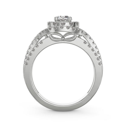 Duo Halo Engagement Ring Back View