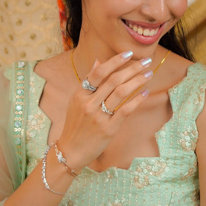 Duo Halo Lab Diamond Engagement Ring