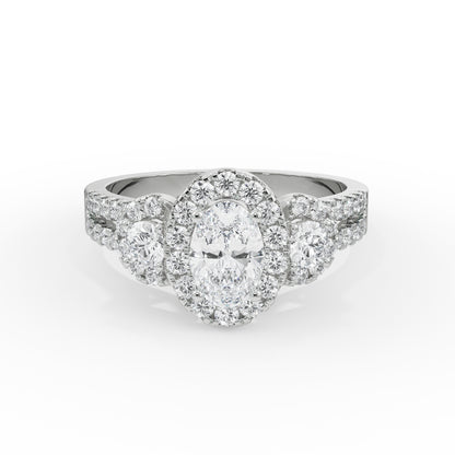 Luminous Halo Engagement Ring Front View