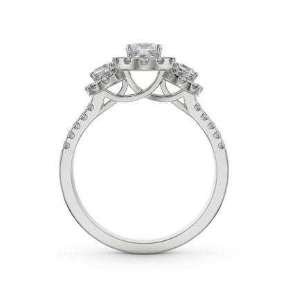 Luminous Halo Engagement Ring Back View