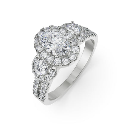 Luminous Halo Engagement Ring Top View