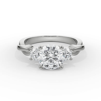 Twisted Vine Diamond Ring Front View