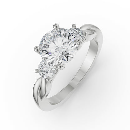 Twisted Vine Diamond Ring Top View