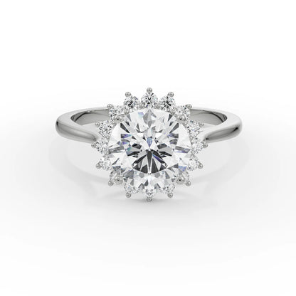 Sunkissed Halo Diamond Ring Front View in 9KT