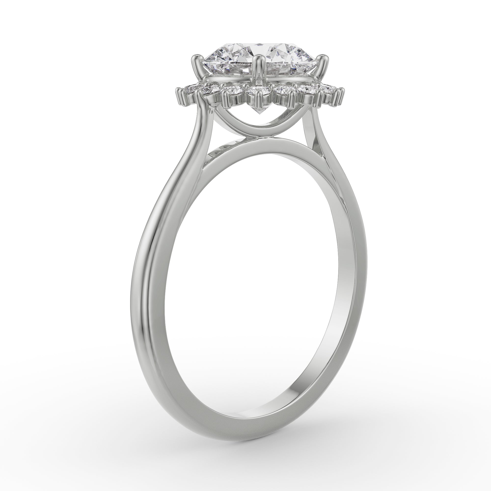 Sunkissed Halo Diamond Ring Side View