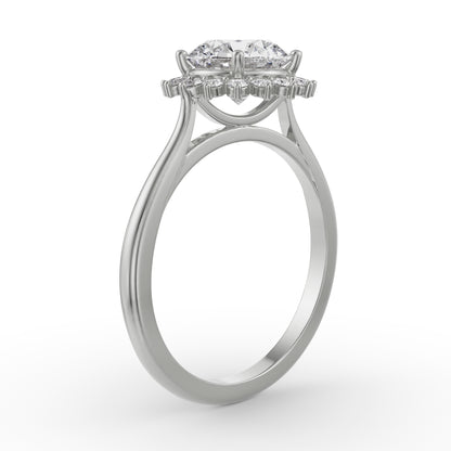 Sunkissed Halo Diamond Ring Side View