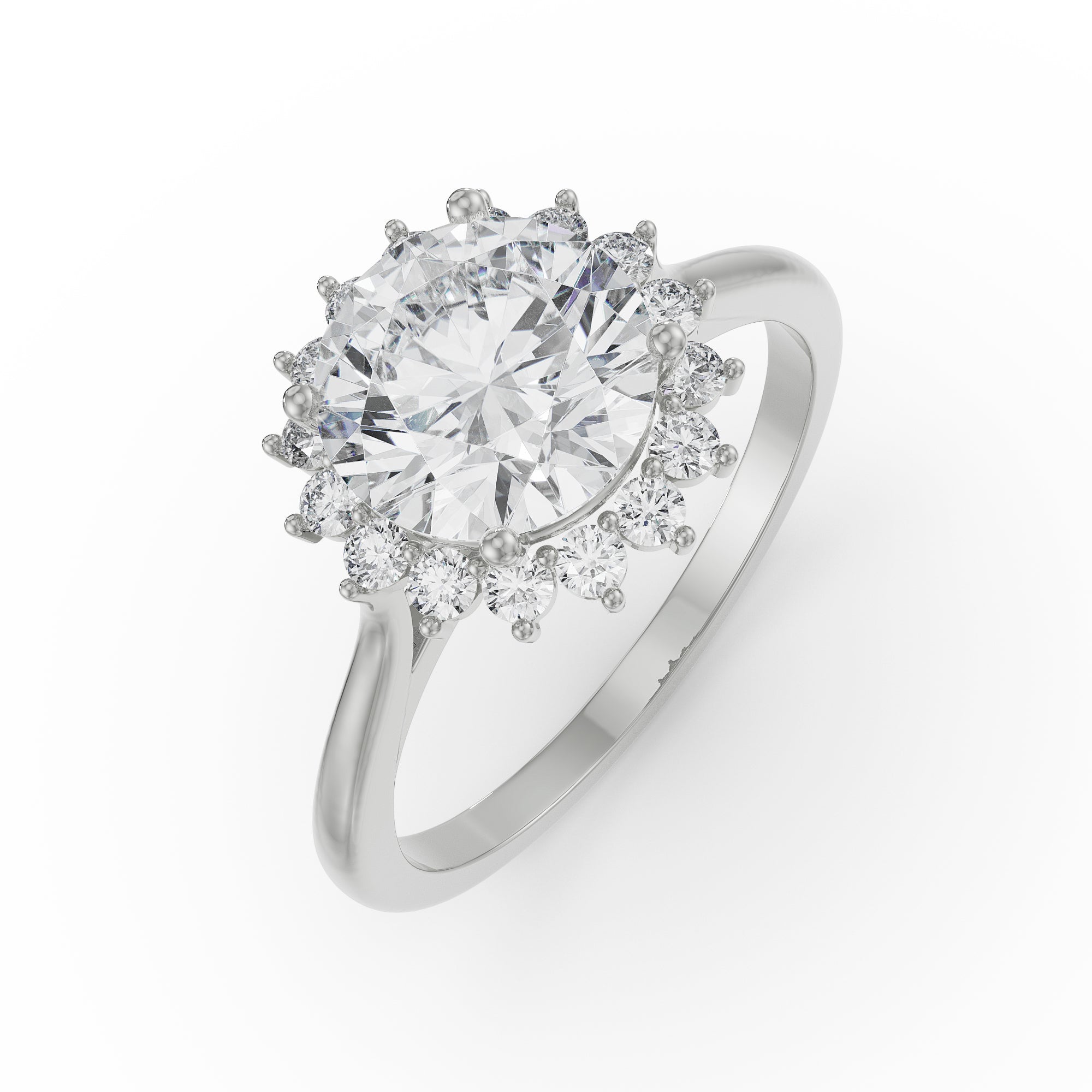 Sunkissed Halo Diamond Ring Top View