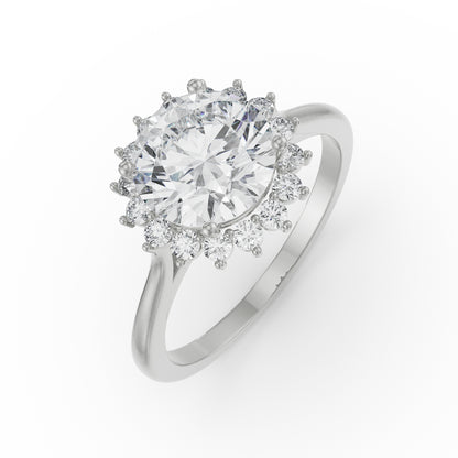 Sunkissed Halo Diamond Ring Top View