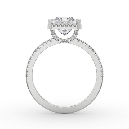 Quadret Halo Diamond Ring Back View