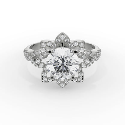 Sunflower Diamond Ring Front View