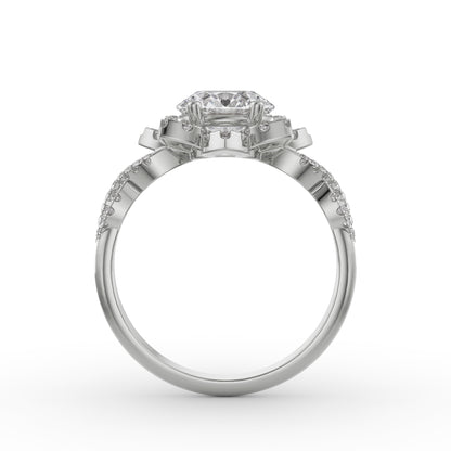 Sunflower Diamond Ring Back View