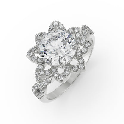 Sunflower Diamond Ring Top View