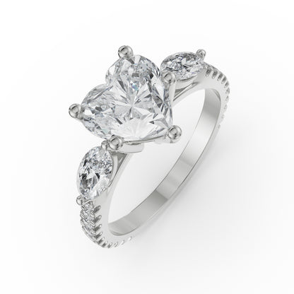 Heartfelt Engagement Ring Top View