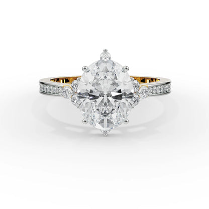 Vintage Vez Diamond Ring Front View in 9KT