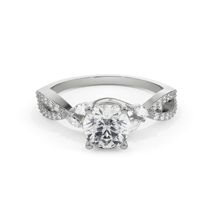 Pave Engagement Ring Front View