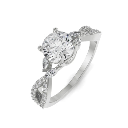 Pave Engagement Ring Top View